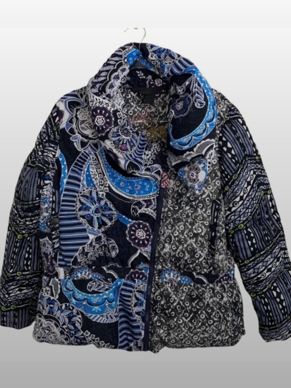 Desigual Multicolor Patterned Puffer Jacket